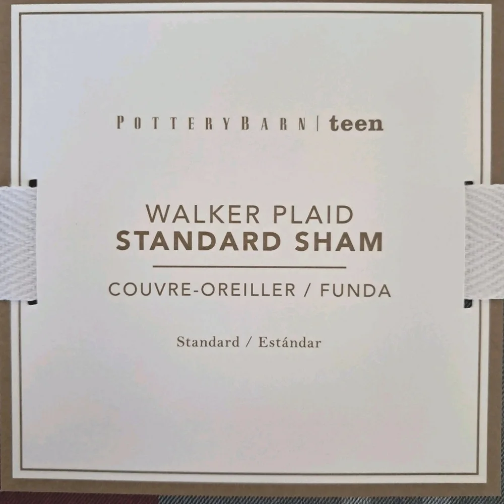 Pottery Barn Teen Walker Plaid Standard Sham 100% Cotton